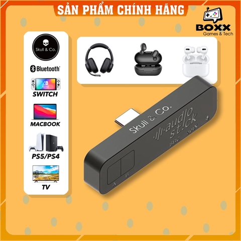 Skull & Co AudioStick Bluetooth 5.0 hỗ trợ kết nối tai nghe không dây, loa bluetooth cho máy PS4, PS5, Nintendo Switch