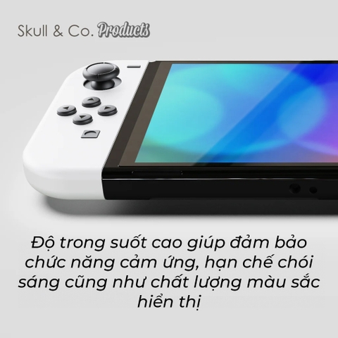 Kính cường lực cho Nintendo Switch Oled, set 2 tấm dán màn hình Nintendo Switch Oled chính hãng Skull & Co
