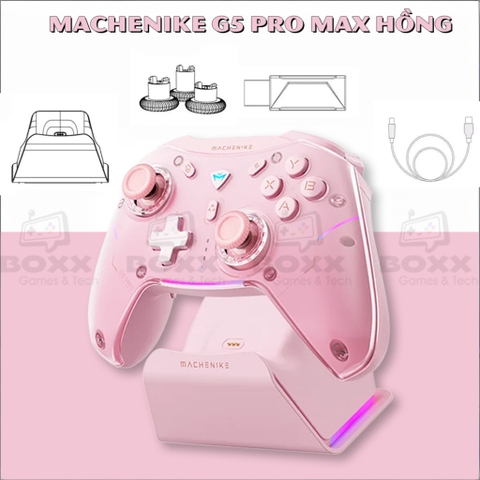 Tay cầm MACHENIKE G5 Pro Max Phím cơ, Analog Hall Effect, Macro kèm Dock Sạc cho Nintendo Switch, PC, Laptop, Steam Deck