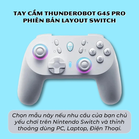 Tay Cầm ThundeRobot G45 Pro bản PC sử dụng phím cơ, Analog Hall Effect, Macro cho PC, Laptop, Điện Thoại