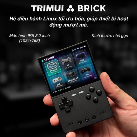 Máy chơi game cầm tay Trimui Brick Game Retro điện tử cổ điển NES, SNES, SFC, PSP, PS1, GB, NDS, N64