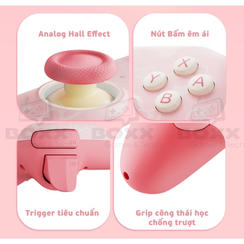 Tay cầm GeekShare Hello Kitty Wireless Controller cho Nintendo Switch, Windows