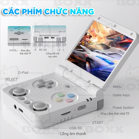 Máy chơi game cầm tay Miyoo Flip V2 Hỗ trợ Game NES, SNES, SFC, PSP, PS1, GB, NDS, N64