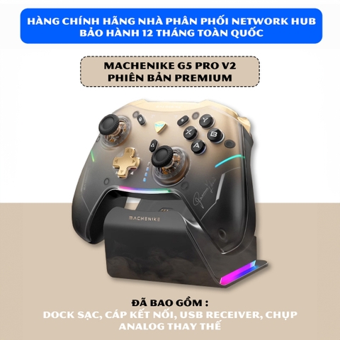 Tay cầm MACHENIKE G5 Pro Max Phím cơ, Analog Hall Effect, Macro kèm Dock Sạc cho Nintendo Switch, PC, Laptop, Steam Deck