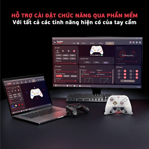 Tay cầm GameSir Cyclone 2 Kèm Dock Sạc hỗ trợ Macro, Phím Cơ, Polling Rate 1000Hz