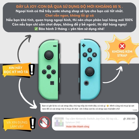 Tay cầm Nintendo Switch Joy-Con, Bộ tay cầm Joy Con chính hãng
