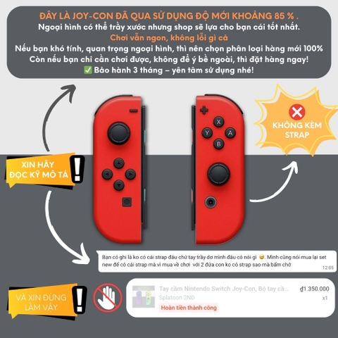 Tay cầm Nintendo Switch Joy-Con, Bộ tay cầm Joy Con chính hãng