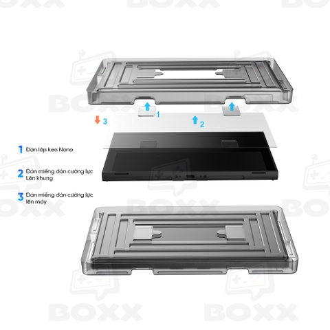 Kính Cường Lực cho Nintendo Switch 2 có kèm khung tự dán Chính Hãng DOBE