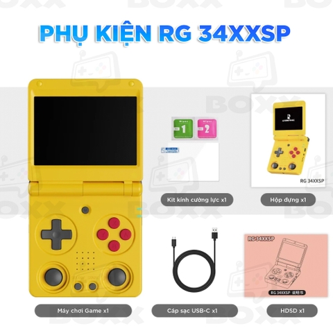 Máy chơi game cầm tay Anbernic RG 34XXSP Game Retro điện tử cổ điển NES, SNES, PSP, PS1, GB, NDS