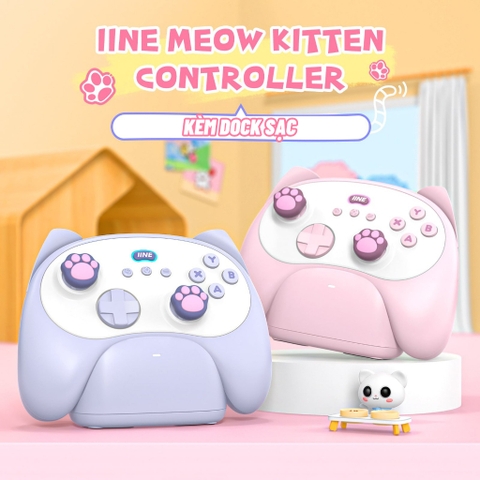 Tay cầm IINE Meow Kitten Controller kèm dock sạc cho Nintendo Switch, Máy Tính