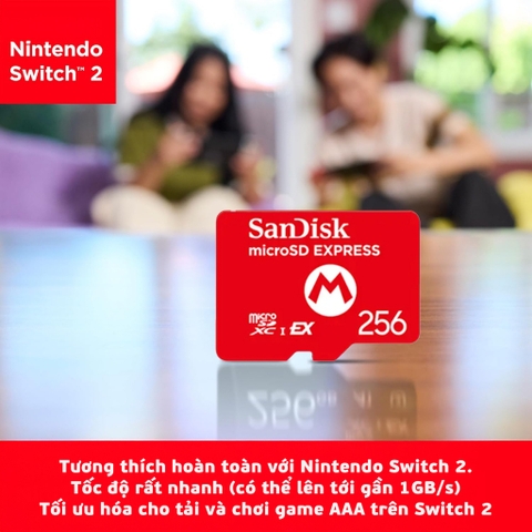Thẻ Nhớ Sandisk microSD Express Card 256GB cho Nintendo Switch 2