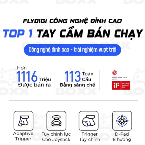 Tay cầm Flydigi Apex 5 hỗ trợ Macro, Phím Cơ, Polling Rate 1000Hz cho Nintendo Switch, PC, Laptop