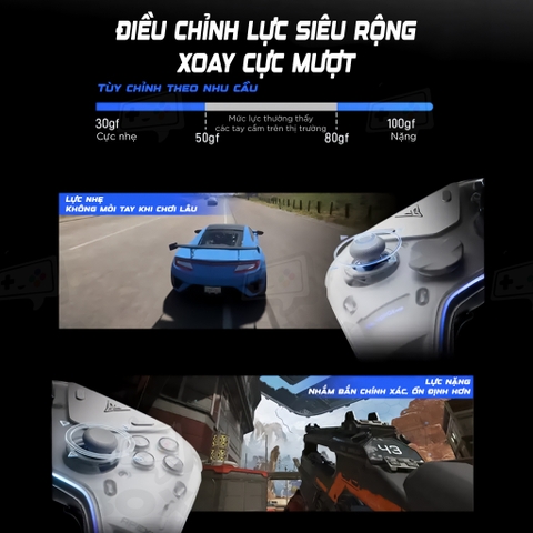 Tay cầm Flydigi Apex 5 hỗ trợ Macro, Phím Cơ, Polling Rate 1000Hz cho Nintendo Switch, PC, Laptop