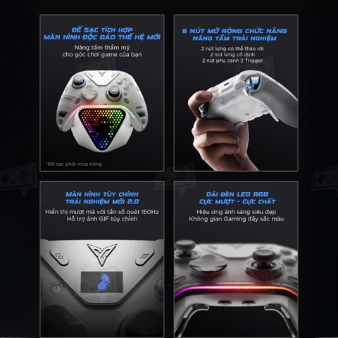 Tay cầm Flydigi Apex 5 hỗ trợ Macro, Phím Cơ, Polling Rate 1000Hz cho Nintendo Switch, PC, Laptop