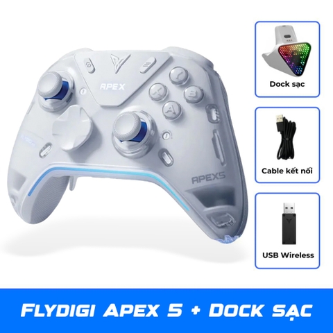 Tay cầm Flydigi Apex 5 hỗ trợ Macro, Phím Cơ, Polling Rate 1000Hz cho Nintendo Switch, PC, Laptop
