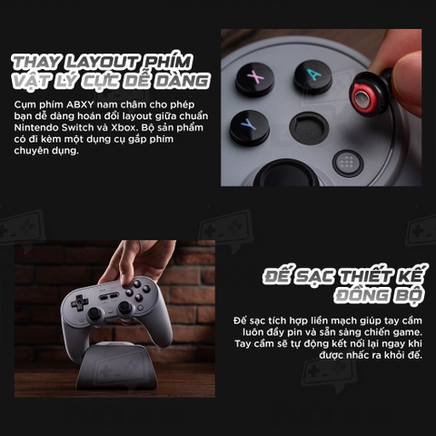Tay cầm 8BitDo Pro 3 cho Nintendo Switch, Nintendo Switch 2, TMR Joysticks, Charging Dock, Trigger Lock