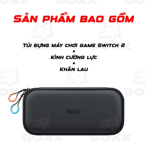 Túi đựng máy Nintendo Switch 2 kèm miếng dán màn hình chính hãng Nintendo