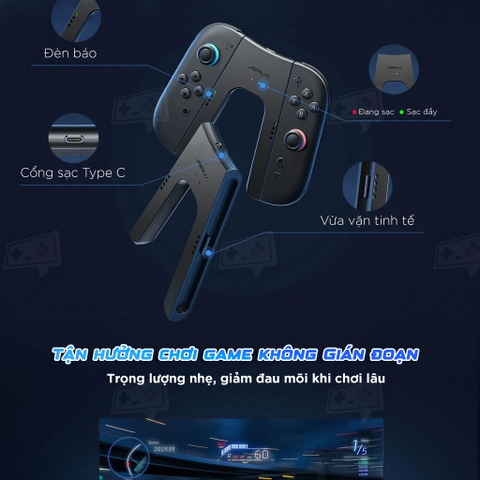 Grip Sạc Joy-Con chữ V cho Nintendo Switch 2 chính hãng JSAUX, Joy-Con Charging Grip for Switch 2
