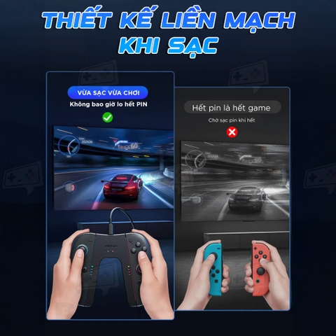 Grip Sạc Joy-Con chữ V cho Nintendo Switch 2 chính hãng JSAUX, Joy-Con Charging Grip for Switch 2