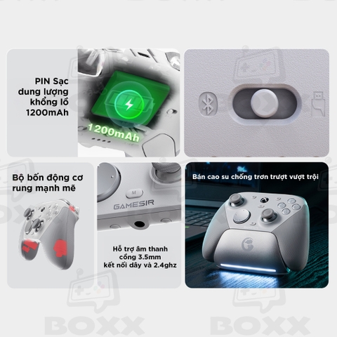 Tay Cầm GameSir G7 Pro hỗ trợ Macro, Phím Cơ, Polling Rate 1000Hz Kèm Dock Sạc