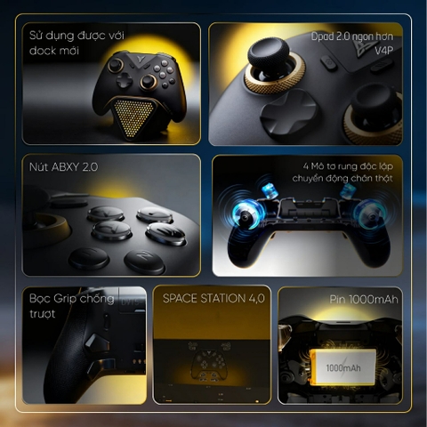 Tay cầm Flydigi Vader 5 Pro hỗ trợ Macro, Phím Cơ, Polling Rate 1000Hz cho Nintendo Switch, PC, Laptop, Steam Deck