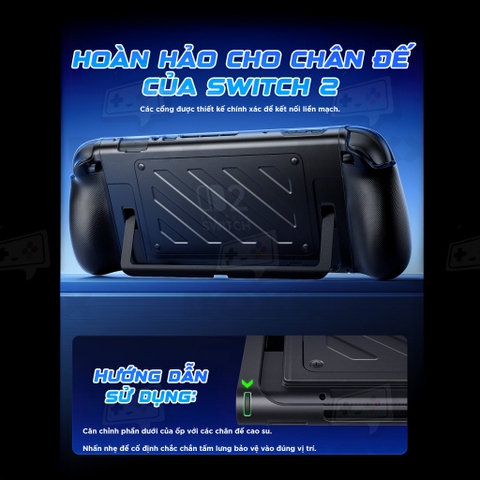 Ốp lưng tay cầm NeoGrip Split Protective Case JSAUX cho Nintendo Switch 2 hỗ trợ Dock, Chống mỏi tay