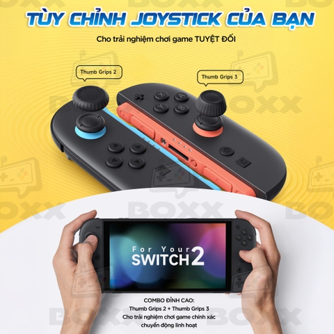 Núm bọc Analog cho Nintendo Switch 2 bộ 6 nút chính hãng JSAUX