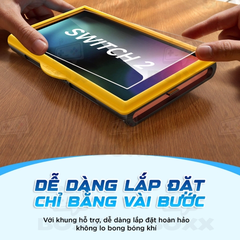 Kính cường lực cho Nintendo Switch 2 chính hãng JSAUX có kèm khung dán