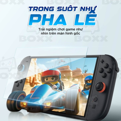 Kính cường lực cho Nintendo Switch 2 chính hãng JSAUX có kèm khung dán