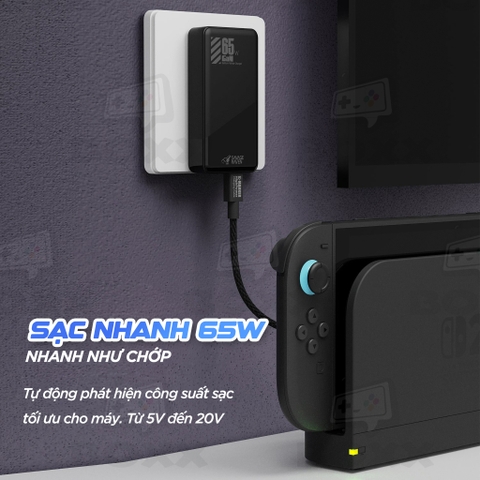 Bộ sạc chính hãng Skull & Co cho Nintendo Switch 2, Adapter Sạc Nintendo Switch 2