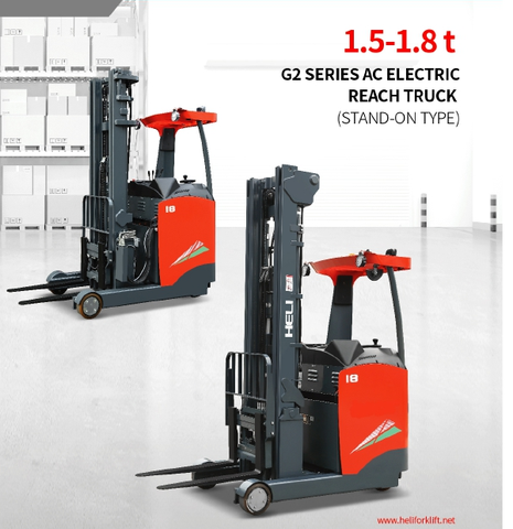 XE NÂNG ĐIỆN ĐỨNG LÁI REACH TRUCK 1.5 TẤN