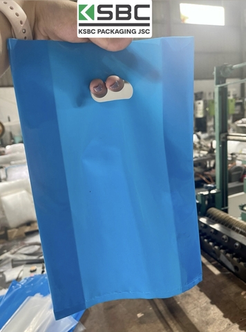 Diecut Handle Plastic bag (Blue)