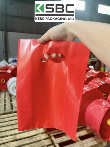 Die-cut Handle Plastic Bag (Red)