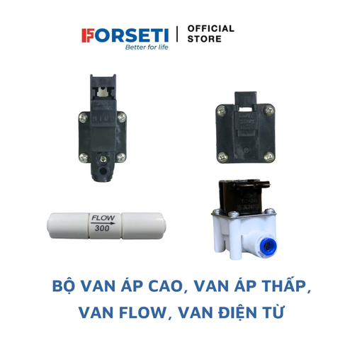 Combo 4 van áp cao, van áp thấp, van flow, van điện từ cho máy lọc Karofi, Kangaroo, Forseti,....- Đổi 1 trong 7 ngày