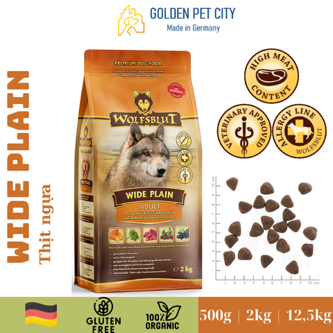 Hạt cho chó trưởng thành WOLFSBLUT WIDE PLAIN vị Thịt ngựa & Khoai lang