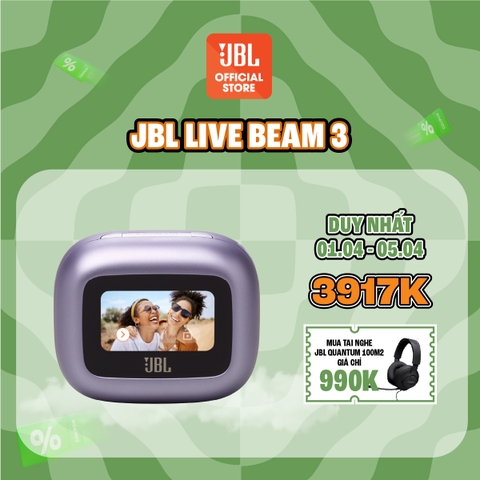 Tai Nghe Bluetooth có màn hình thông minh JBL LIVE BEAM 3 - Hàng Chính Hãng