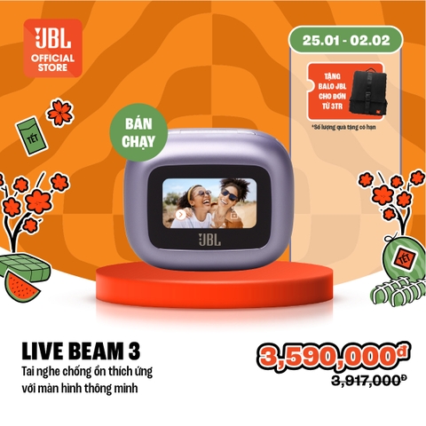 Tai Nghe Bluetooth có màn hình thông minh JBL LIVE BEAM 3 - Hàng Chính Hãng