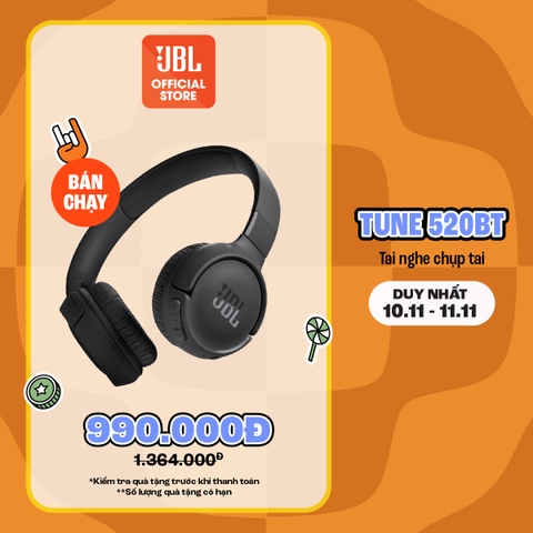 Tai Nghe bluetooth  chụp tai JBL Tune 520BT - Hàng Chính Hãng
