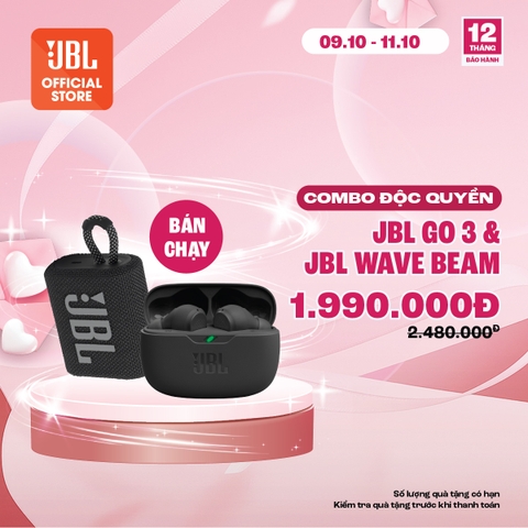 [COMBO ĐỘC QUYỀN 1] COMBO LOA BLUETOOTH GO 3 & TAI NGHE BLUETOOTH JBL WAVE BEAM