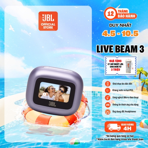 Tai Nghe Bluetooth có màn hình thông minh JBL LIVE BEAM 3 - Hàng Chính Hãng