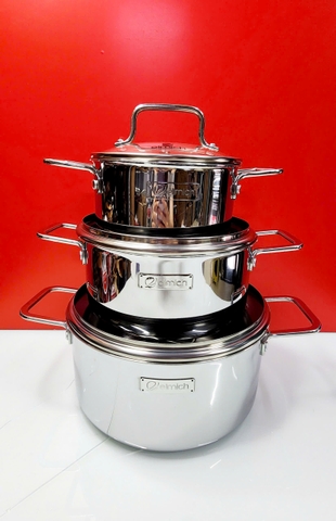 Bộ nồi inox liền khối Elmich EL2476 size 16,20,24, chảo 24cm