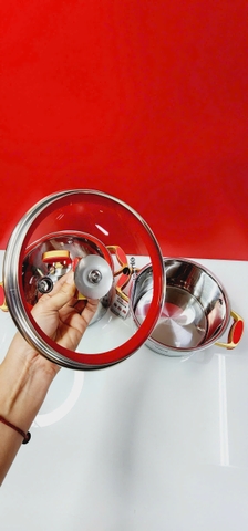 Bộ 2 nồi Inox 304 Elmich Red Velvet El 3989 size 18, 20cm
