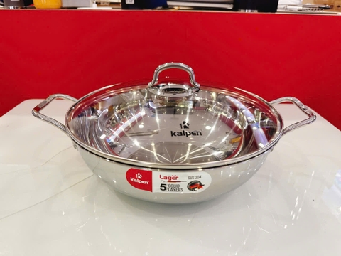 Chảo xào Inox 304 liền khối Kalpen Lager 30cm