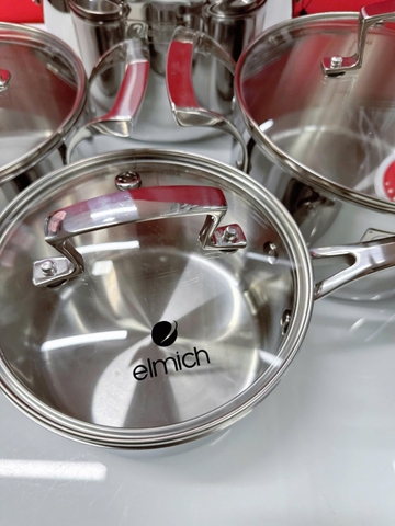 Bộ Nồi Inox Liền Khối Elmich Premium EL3100 Size 18,20,24 Quánh 16cm