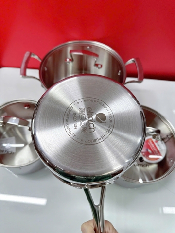 Bộ Nồi Inox Liền Khối Elmich Premium EL3100 Size 18,20,24 Quánh 16cm