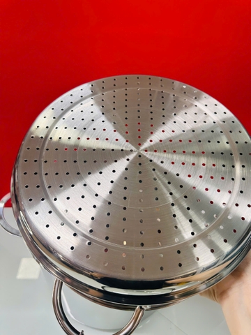 Nồi luộc gà Inox 5 lớp đáy kèm xửng Kalpen L30Pro 30cm