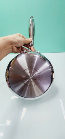 Chảo inox 3 lớp đúc liền khối chống dính đáy từ Kalpen Kazler 20cm, 24cm, 26cm, 28cm, 30cm
