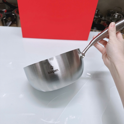 Chảo Inox 304 liền khối miệng rót Kalpen Lager Lg18,20,24,26,28
