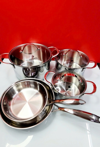 Bộ nồi chảo inox liền khối Elmich Trimax EL2486IN01 Size 16,20,24, chảo 20,24cm