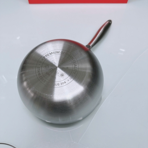 Chảo Inox 304 liền khối miệng rót Kalpen Lager Lg18,20,24,26,28